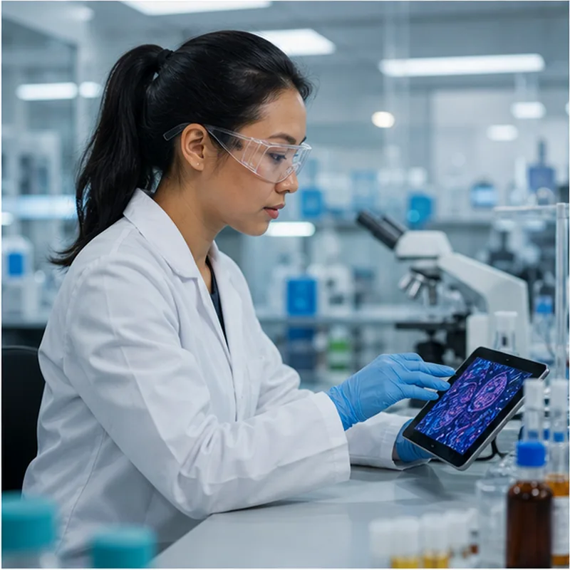 Profesional de investigacion en laboratorio generado con BananaGen